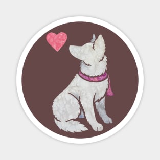 White Shepherd watercolour Magnet